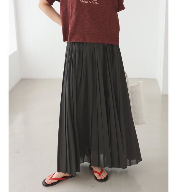 SLOBE IENA「《WEB限定/追加予約》PEボイルプリーツスカート」|スカート|