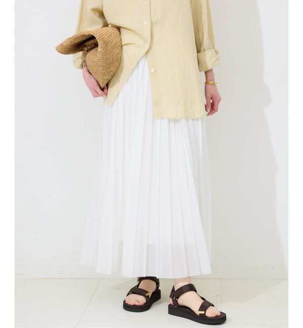 SLOBE IENA「《WEB限定/追加予約》PEボイルプリーツスカート」|スカート|