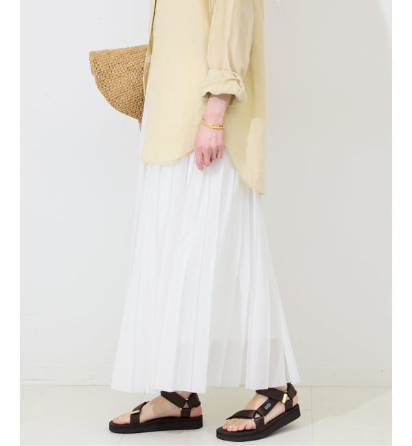 SLOBE IENA「《WEB限定/追加予約》PEボイルプリーツスカート」|スカート|