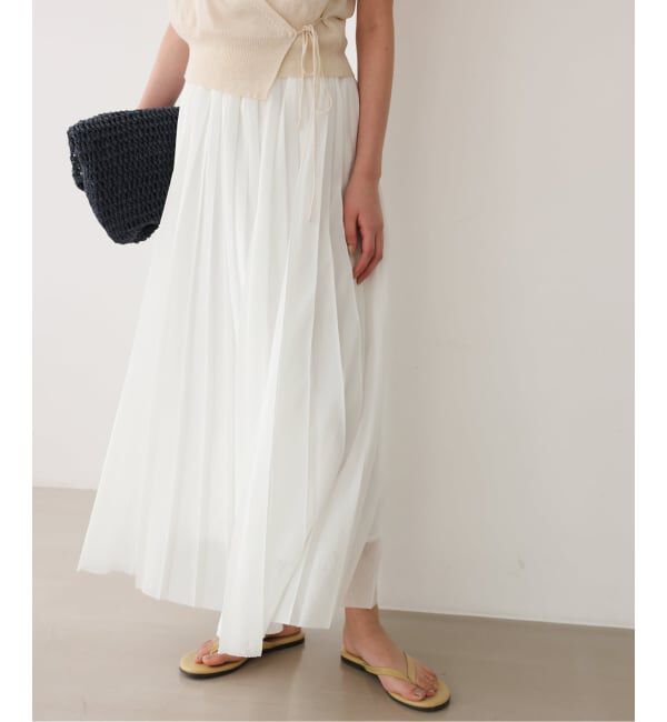 SLOBE IENA「《WEB限定/追加予約》PEボイルプリーツスカート」|スカート|