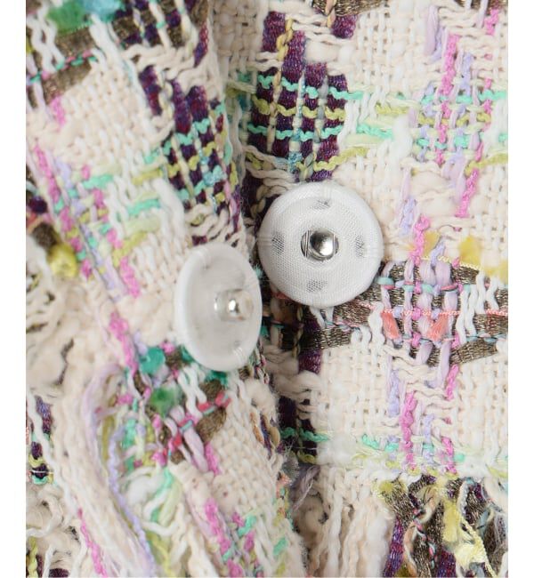 IENA LA BOUCLE「IENA LA BOUCLE LINTONカラーツィードボレロジャケット」|ノーカラージャケット|