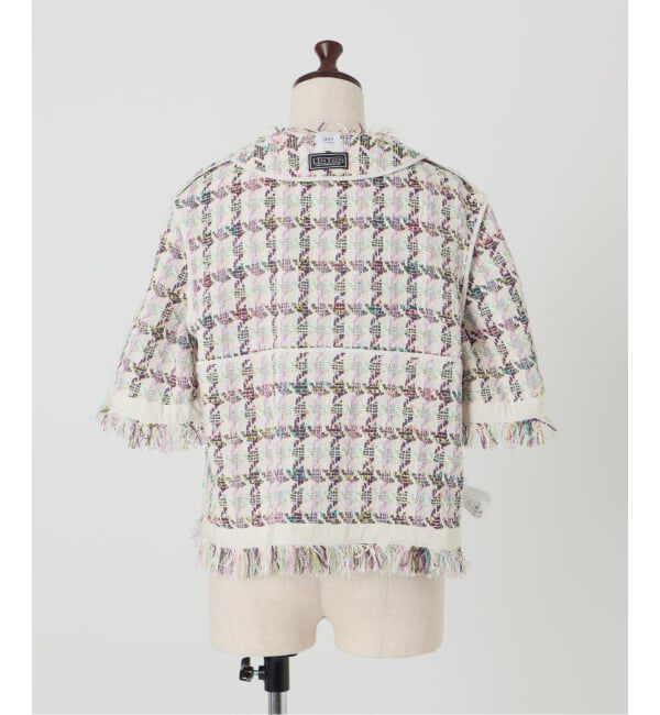 IENA LA BOUCLE「IENA LA BOUCLE LINTONカラーツィードボレロジャケット」|ノーカラージャケット|