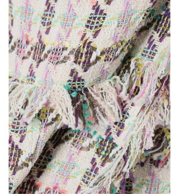 IENA LA BOUCLE「IENA LA BOUCLE LINTONカラーツィードボレロジャケット」|ノーカラージャケット|