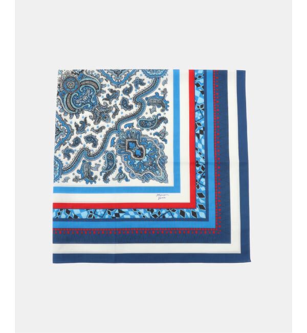 IENA「《一部店舗限定》Maison IENAコットンスカーフ」|バンダナ・スカーフ|ブルー