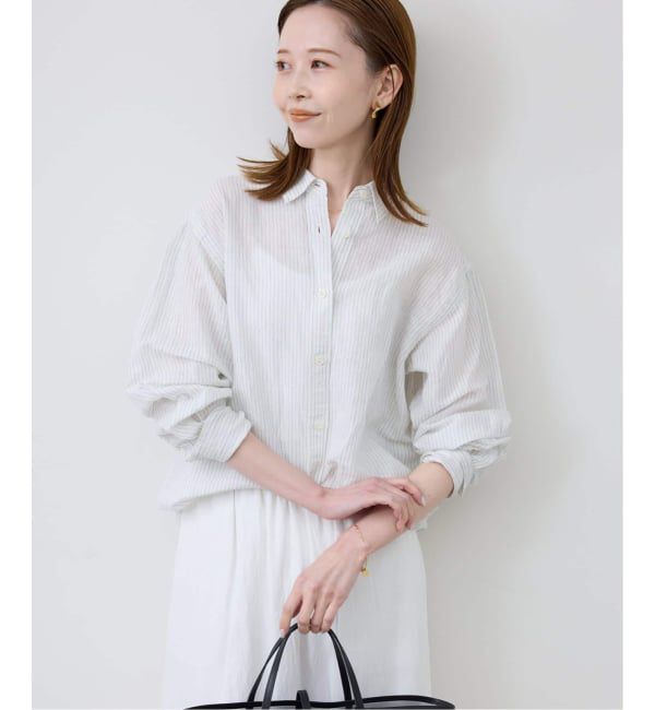 SLOBE IENA「《追加2》リネンコットンレギュラーシャツ」|シャツ・ブラウス|