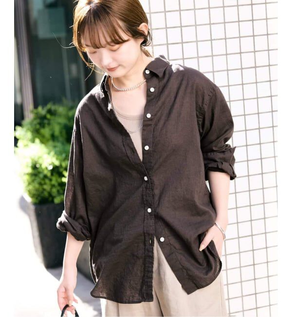 SLOBE IENA「《追加2》リネンコットンレギュラーシャツ」|シャツ・ブラウス|