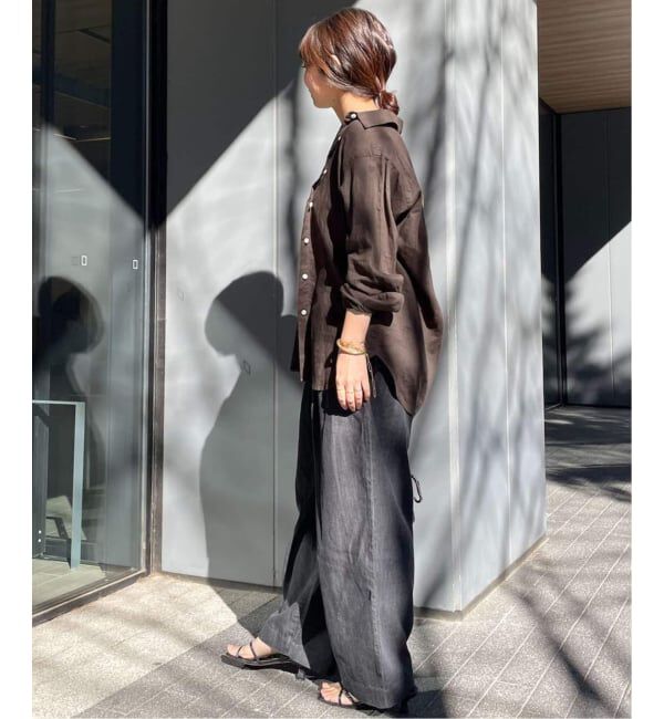 SLOBE IENA「《追加2》リネンコットンレギュラーシャツ」|シャツ・ブラウス|