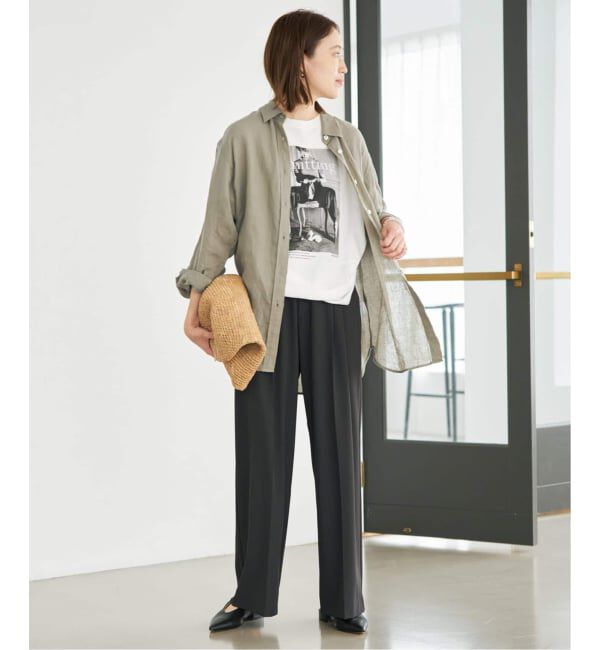 SLOBE IENA「《追加2》リネンコットンレギュラーシャツ」|シャツ・ブラウス|