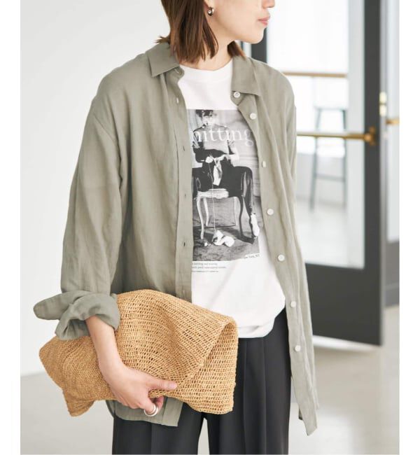 SLOBE IENA「《追加2》リネンコットンレギュラーシャツ」|シャツ・ブラウス|