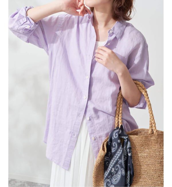 SLOBE IENA「《追加2》リネンコットンレギュラーシャツ」|シャツ・ブラウス|