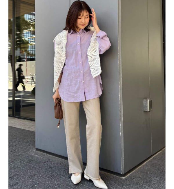 SLOBE IENA「《追加2》リネンコットンレギュラーシャツ」|シャツ・ブラウス|