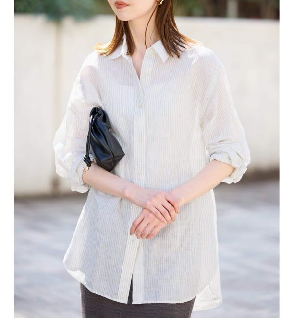 SLOBE IENA「《追加2》リネンコットンレギュラーシャツ」|シャツ・ブラウス|