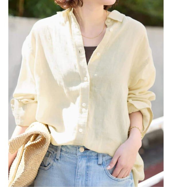 SLOBE IENA「《追加2》リネンコットンレギュラーシャツ」|シャツ・ブラウス|