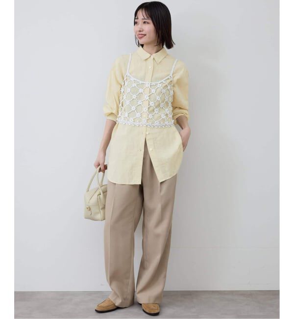 SLOBE IENA「《追加2》リネンコットンレギュラーシャツ」|シャツ・ブラウス|