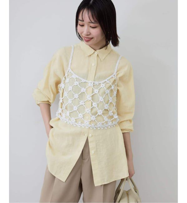SLOBE IENA「《追加2》リネンコットンレギュラーシャツ」|シャツ・ブラウス|