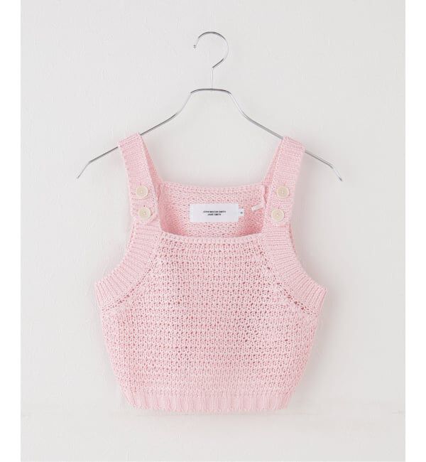 IENA「【一部店舗限定】JANE SMITH/ジェーンスミス BUTTON TANK TOP タンクトップ」|ニット・セーター|ピンク