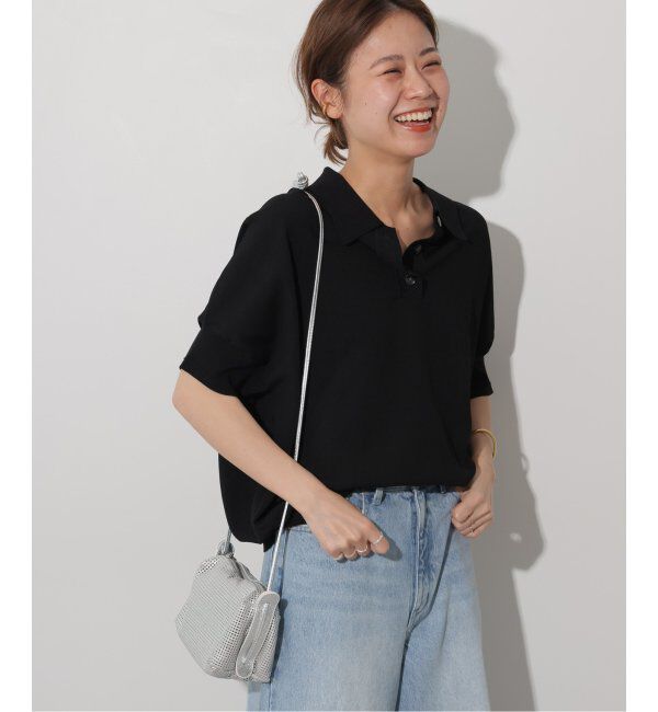 JOURNAL STANDARD relume「《追加3》ウォッシャブルニットポロシャツ」|ニット・セーター|ブラック