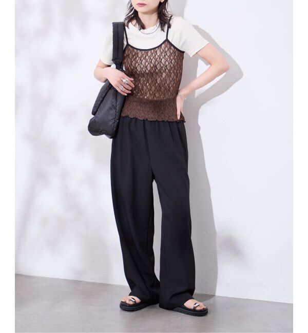 JOURNAL STANDARD「《追加3》ライクストレッチワイドパンツ」|その他|ブラック