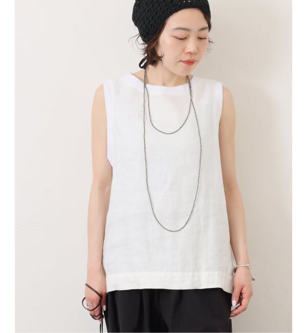 journal standard luxe「《追加予約》フレンチリネンツイルノースリーブブラウス」|シャツ・ブラウス|ホワイト