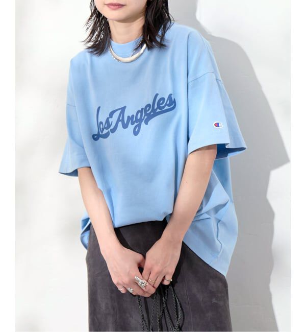 JOURNAL STANDARD「《予約》別注【CHAMPION/チャンピオン】16/1 Jersey T-SHIRT」|Tシャツ・カットソー|ブルー