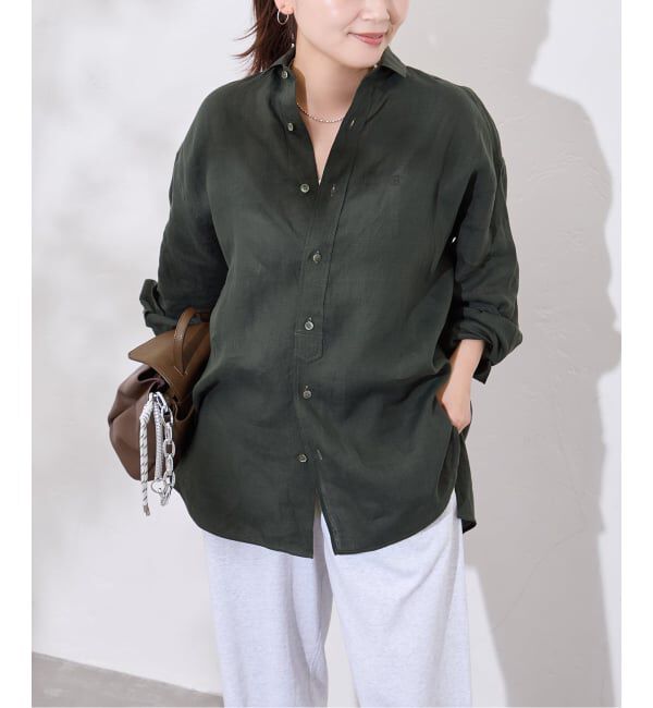 JOURNAL STANDARD「《予約》【TICCA / ティッカ】リネンスクエアビッグシャツ uni」|シャツ・ブラウス|カーキ