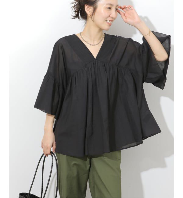 JOURNAL STANDARD relume「《予約》コットンギャザーフレアブラウス」|シャツ・ブラウス|