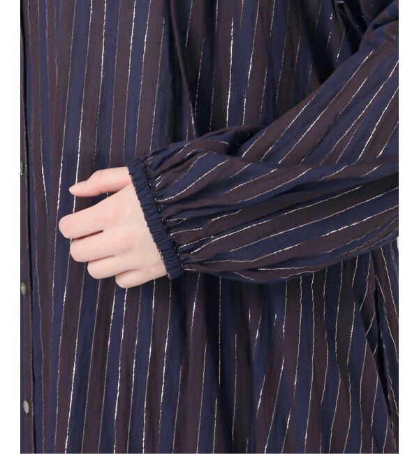 Spick and Span「HYU ストライプギャザーシャツワンピース」|ワンピース|