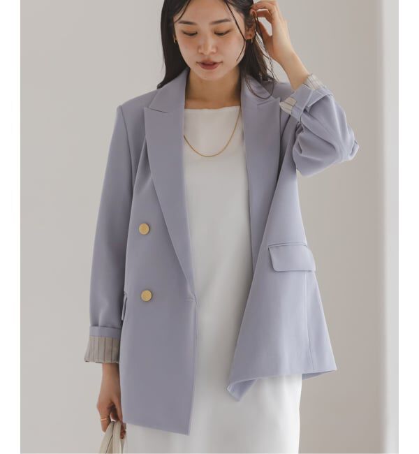 NOBLE「《追加・セットアップ対応》フローツイルピークドラペルジャケット」|テーラードジャケット|