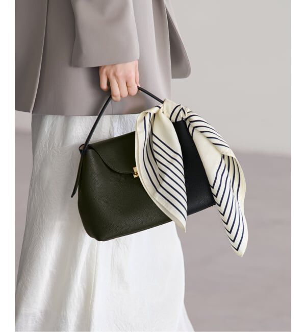 NOBLE「LE SCARF/レスカーフ STRIPED SCARF 50cm」|バンダナ・スカーフ|ホワイト