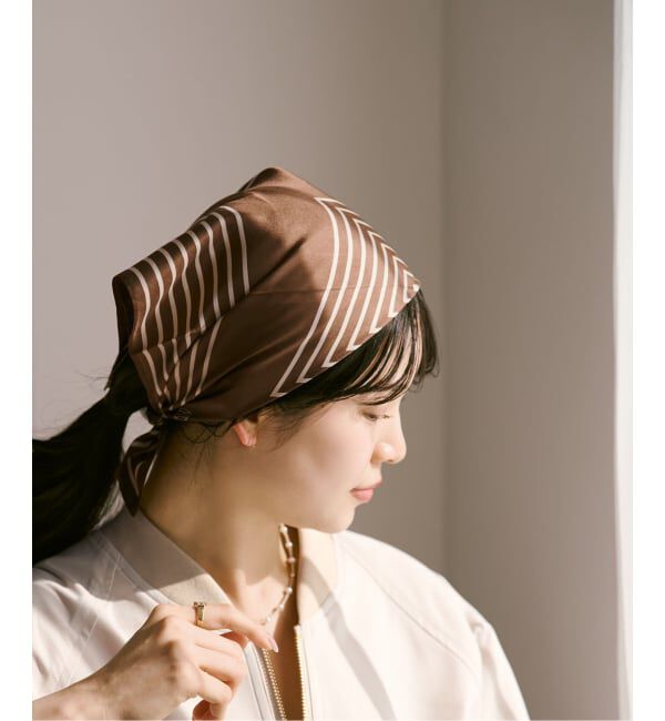 NOBLE「LE SCARF/レスカーフ STRIPED SCARF 50cm」|バンダナ・スカーフ|