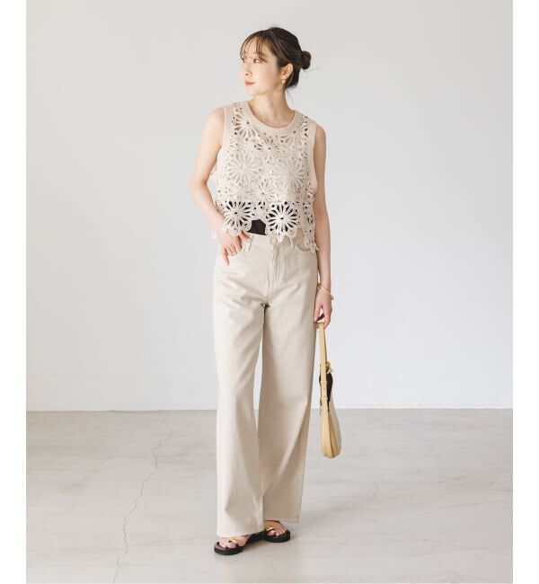 NOBLE「《予約》SUNCOO/サンクー スパンコールレースタンクトップ」|Tシャツ・カットソー|