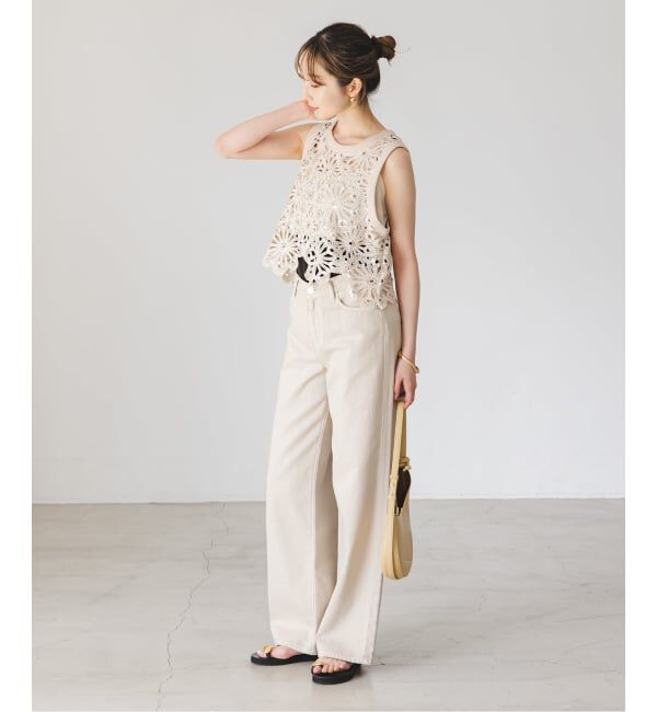 NOBLE「《予約》SUNCOO/サンクー スパンコールレースタンクトップ」|Tシャツ・カットソー|