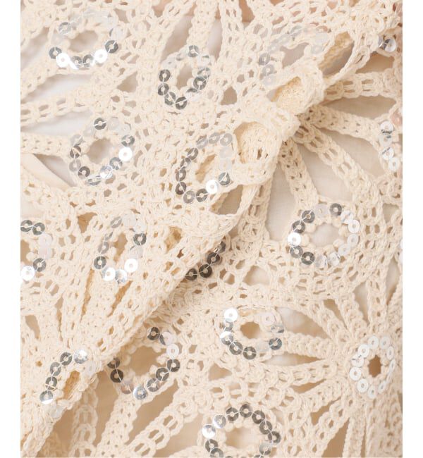 NOBLE「《予約》SUNCOO/サンクー スパンコールレースタンクトップ」|Tシャツ・カットソー|