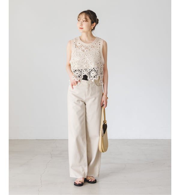 NOBLE「《予約》SUNCOO/サンクー スパンコールレースタンクトップ」|Tシャツ・カットソー|