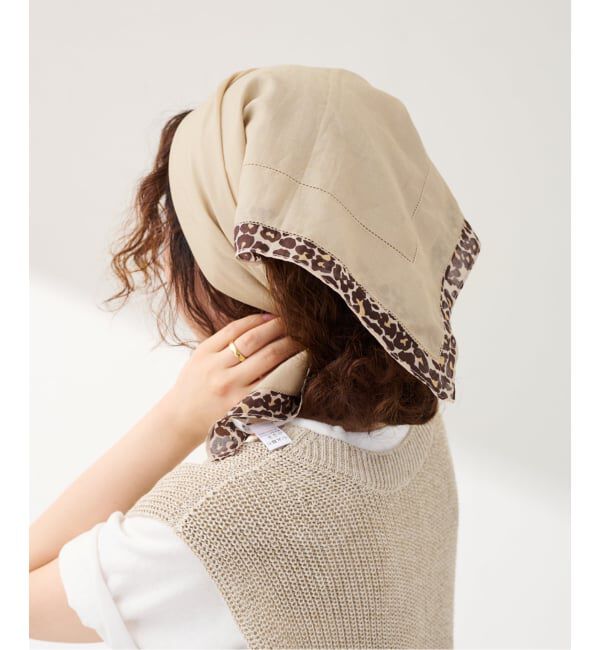 FRAMeWORK「THROW/スロー レオパードトリムスカーフ」|バンダナ・スカーフ|ベージュ