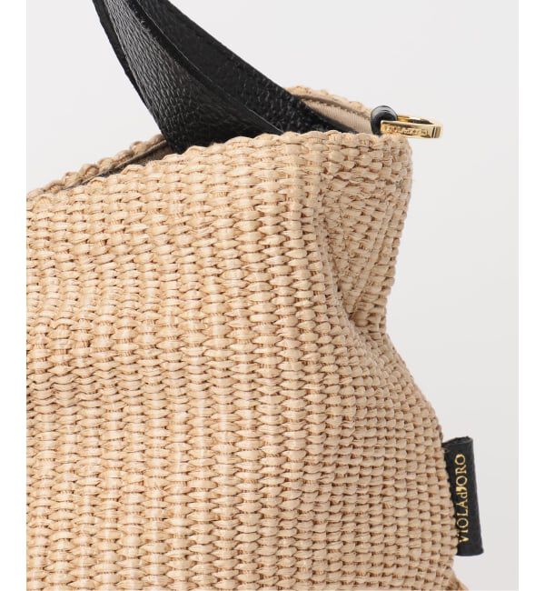  「《予約》VIOLAd&rsquo;ORO/ ヴィオラドーロ　ラフィアシートレザーハンドルバッグ」|ショルダー・メッセンジャー|