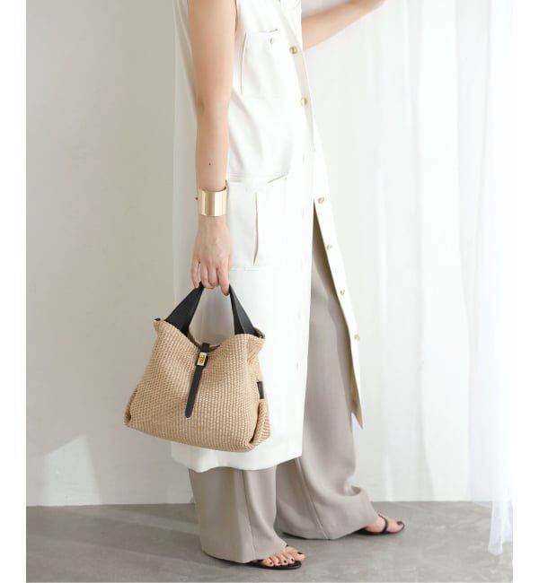  「《予約》VIOLAd&rsquo;ORO/ ヴィオラドーロ　ラフィアシートレザーハンドルバッグ」|ショルダー・メッセンジャー|