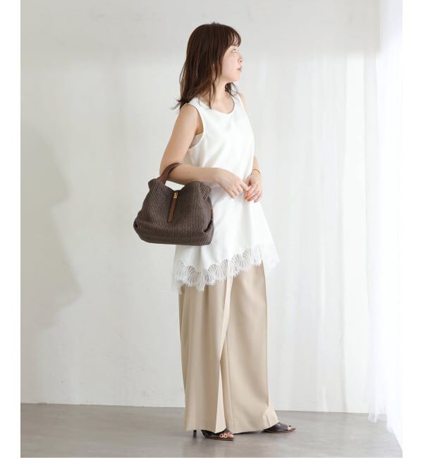  「《予約》VIOLAd&rsquo;ORO/ ヴィオラドーロ　ラフィアシートレザーハンドルバッグ」|ショルダー・メッセンジャー|