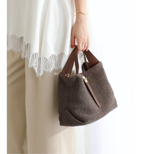  「《予約》VIOLAd&rsquo;ORO/ ヴィオラドーロ　ラフィアシートレザーハンドルバッグ」|ショルダー・メッセンジャー|