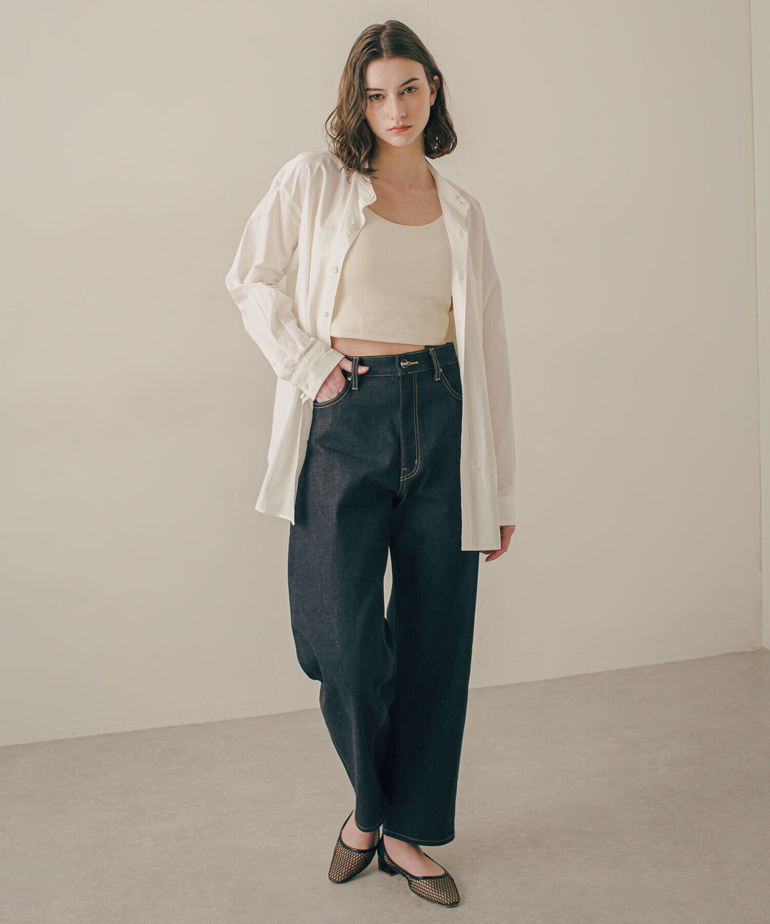 nano･universe「LB.03/｢ESSENTIAL LINE｣ノンフェイドバギーデニム」|デニム|