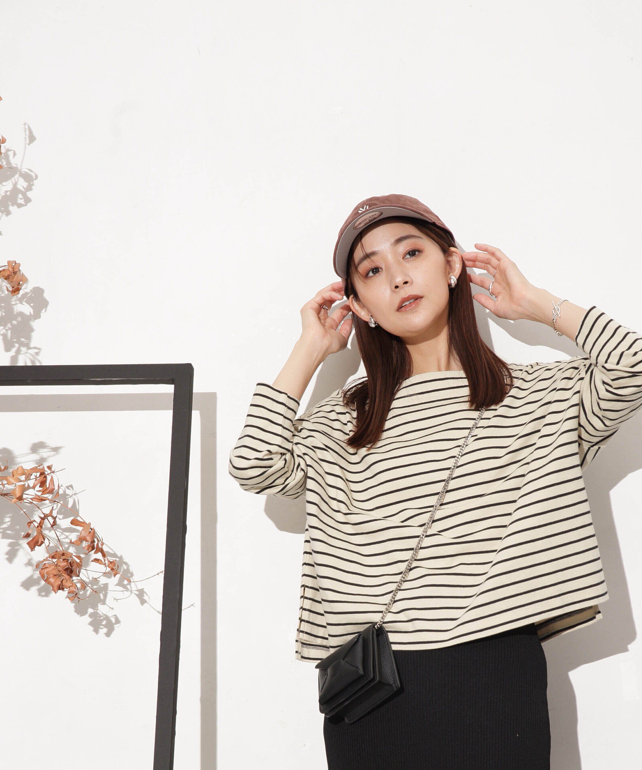 nano･universe「WEB限定/ボーダーワイドドロップトップス」|Tシャツ・カットソー|