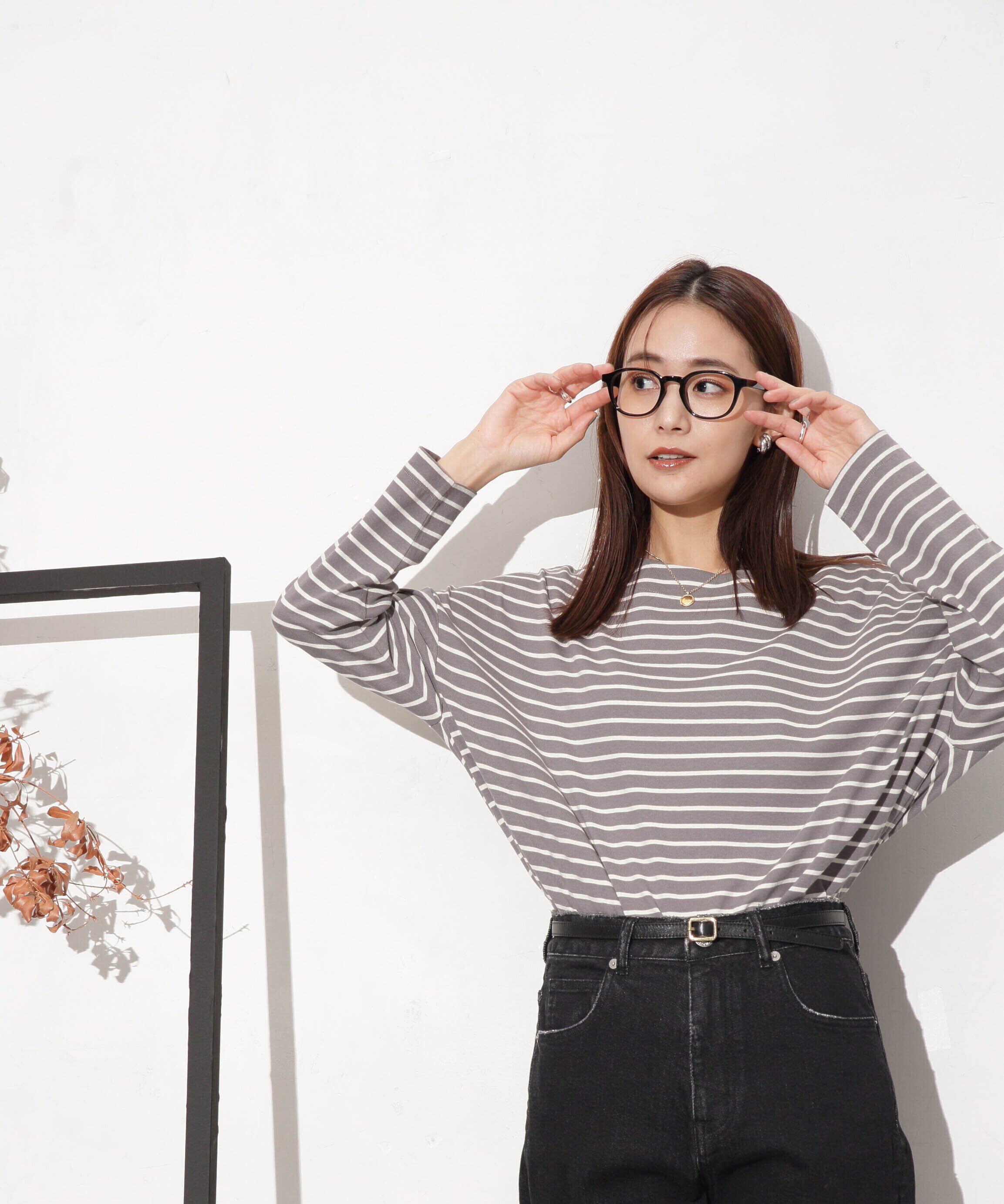 nano･universe「WEB限定/ボーダーワイドドロップトップス」|Tシャツ・カットソー|