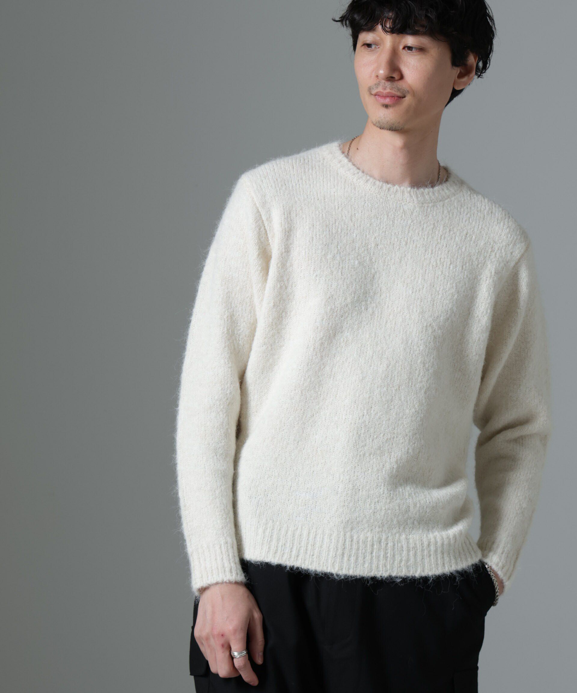 nano･universe「ノイズカモニット」|ニット・セーター|ホワイト