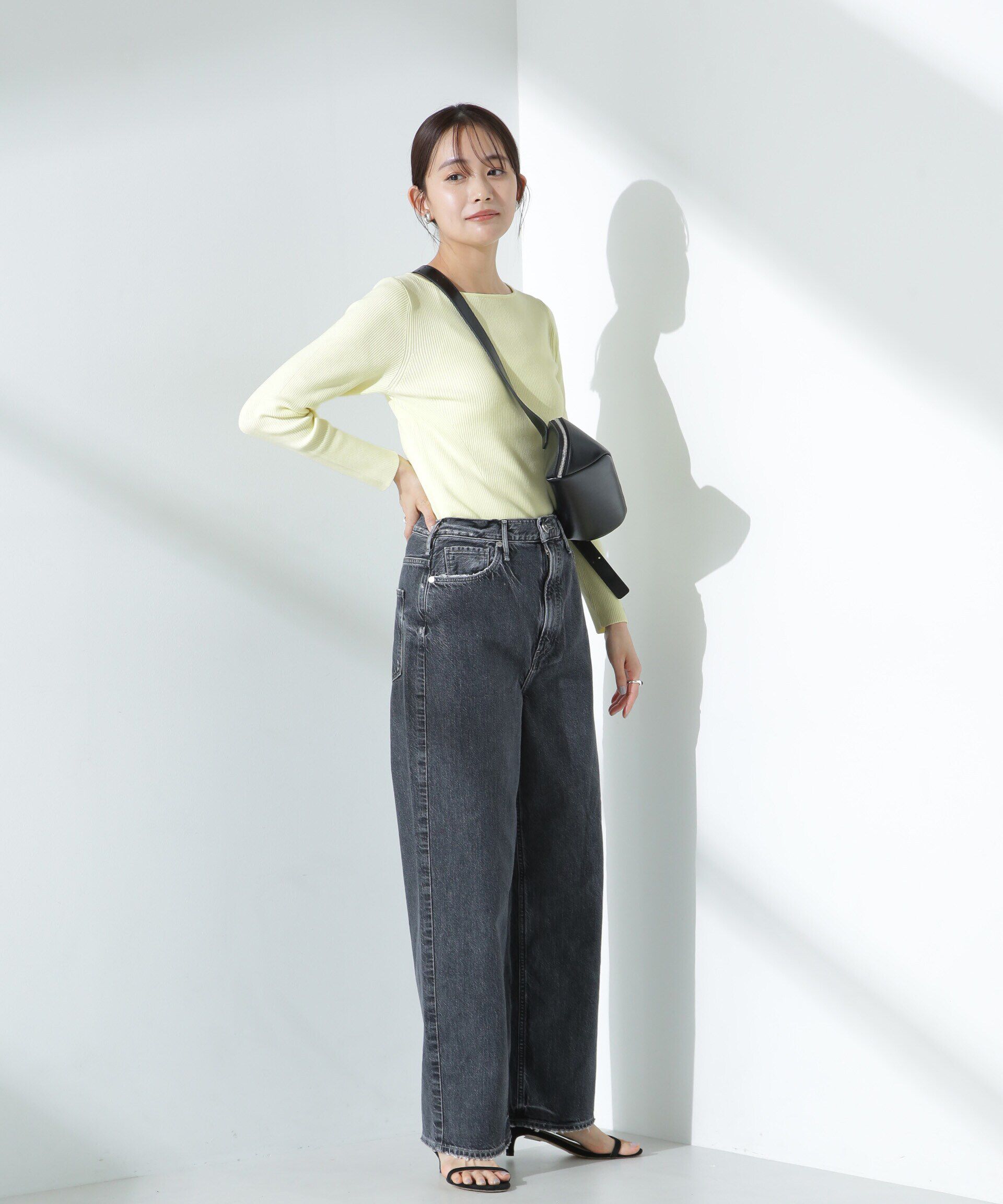 nano･universe「ウォッシャブルハイツイストボートネックリブニット」|ニット・セーター|