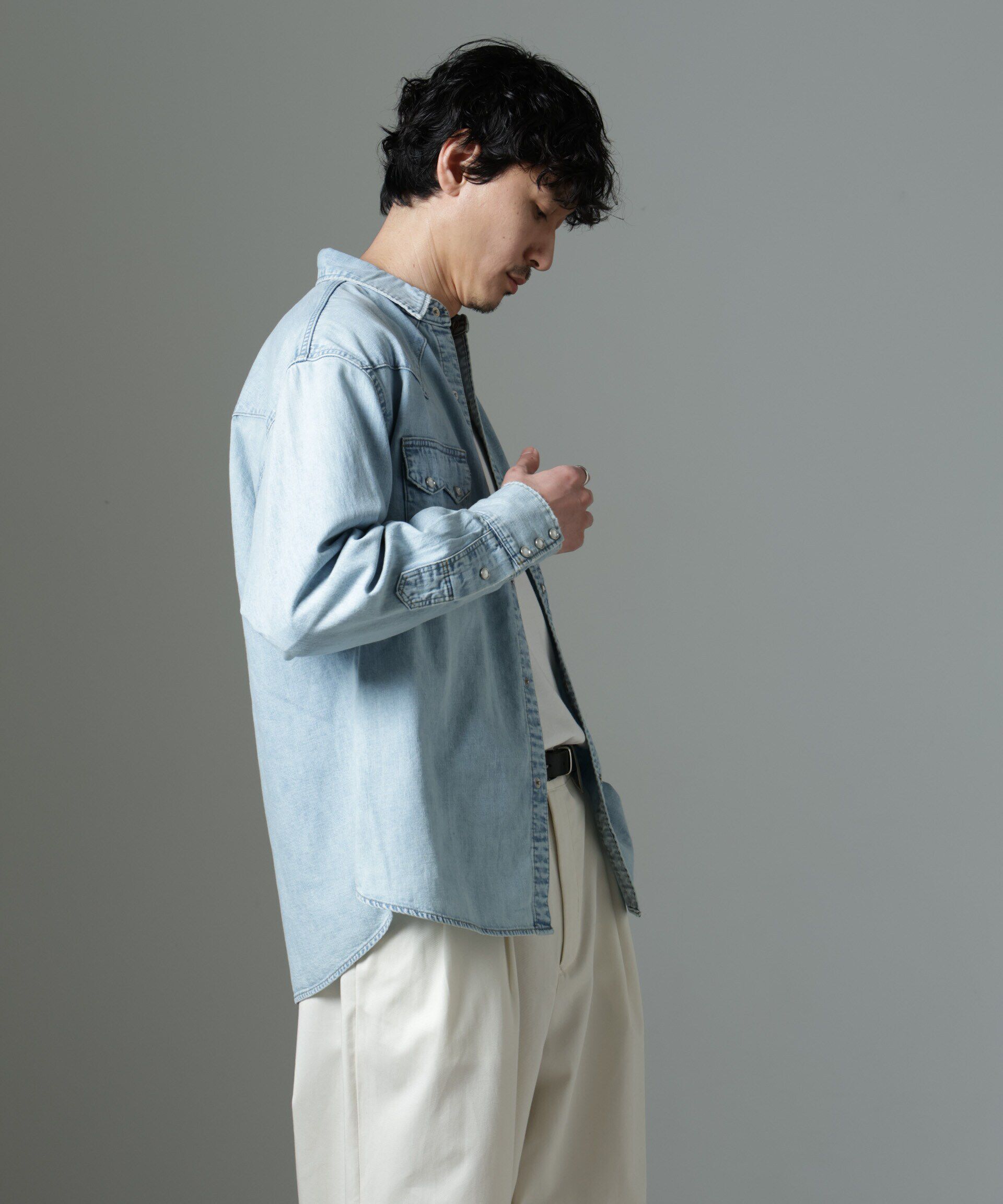 nano･universe「Lee/別注 Lee DENIM WESTERN SHIRT」|シャツ・ブラウス|