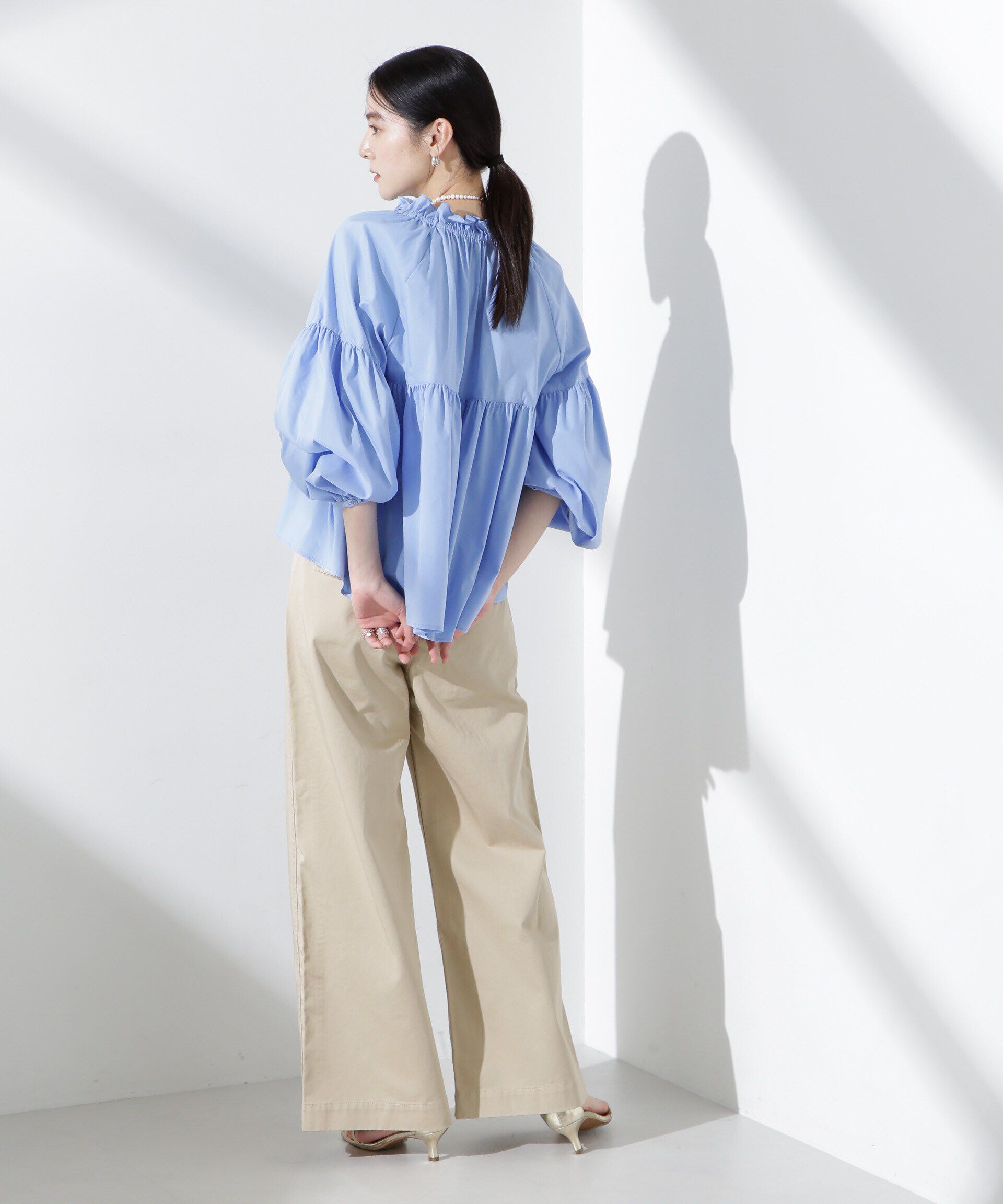 nano･universe「コルセットバギーチノパンツ」|チノ|