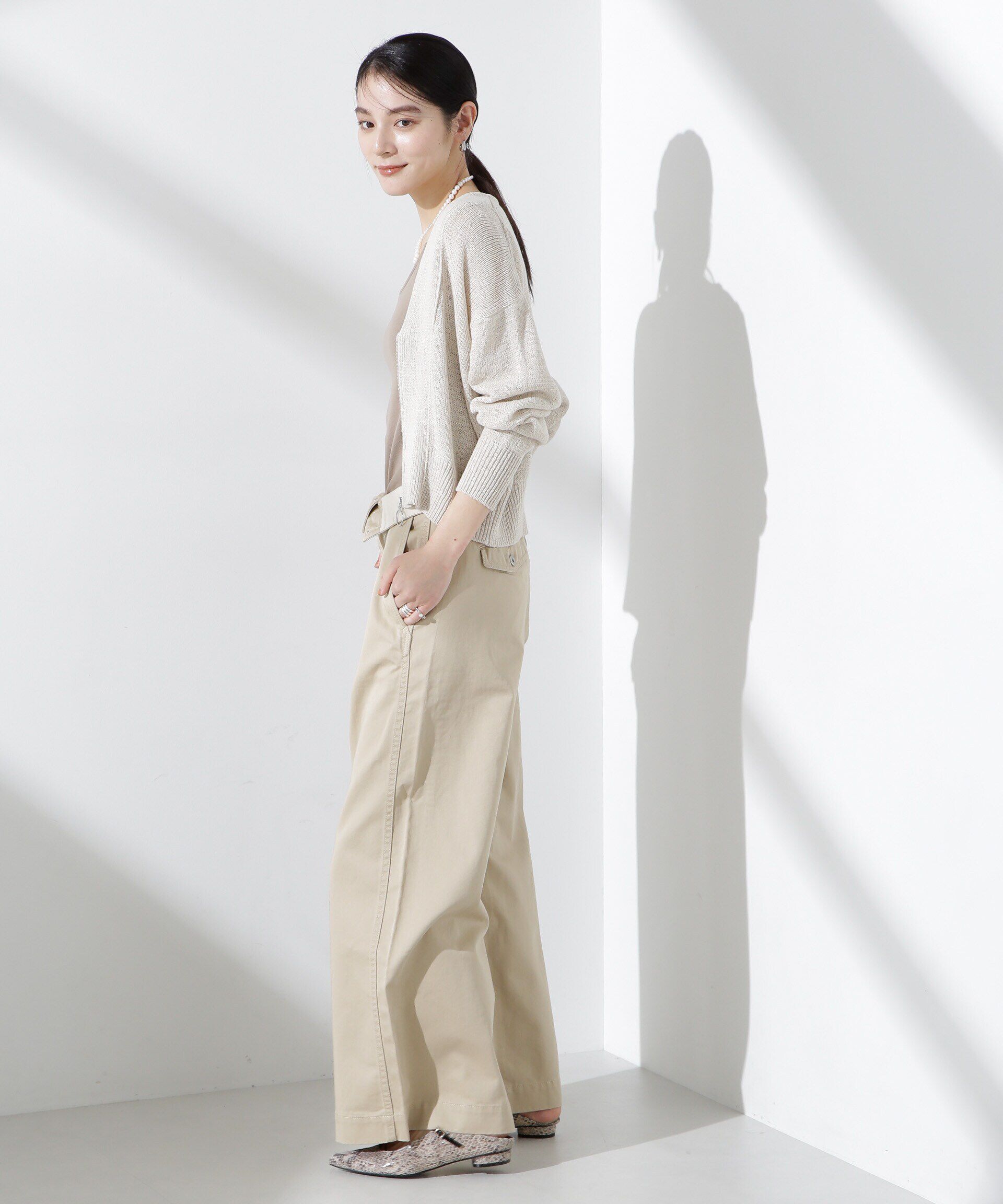 nano･universe「コルセットバギーチノパンツ」|チノ|