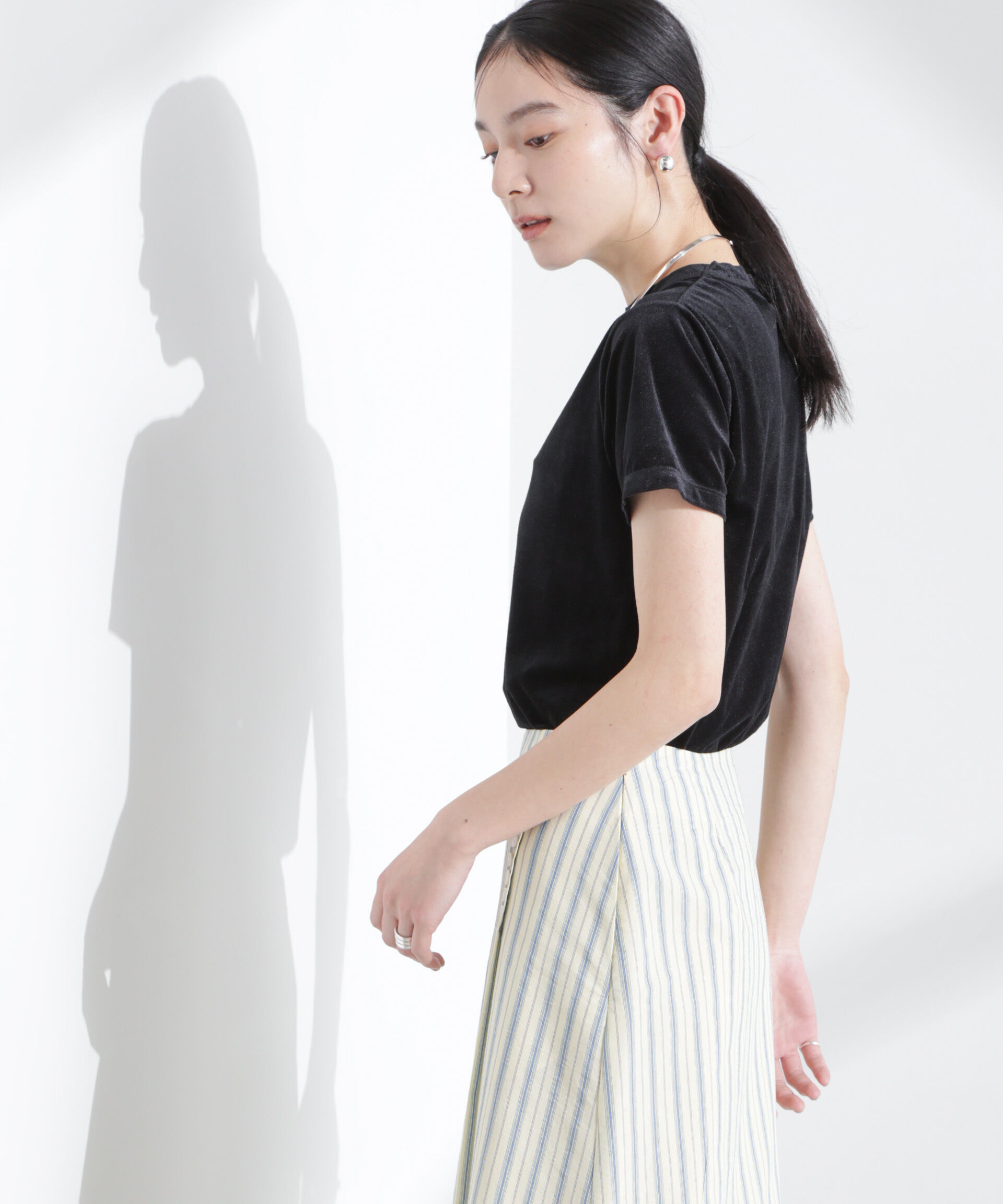 nano･universe「シアーベロアコンパクトTシャツ」|Tシャツ・カットソー|