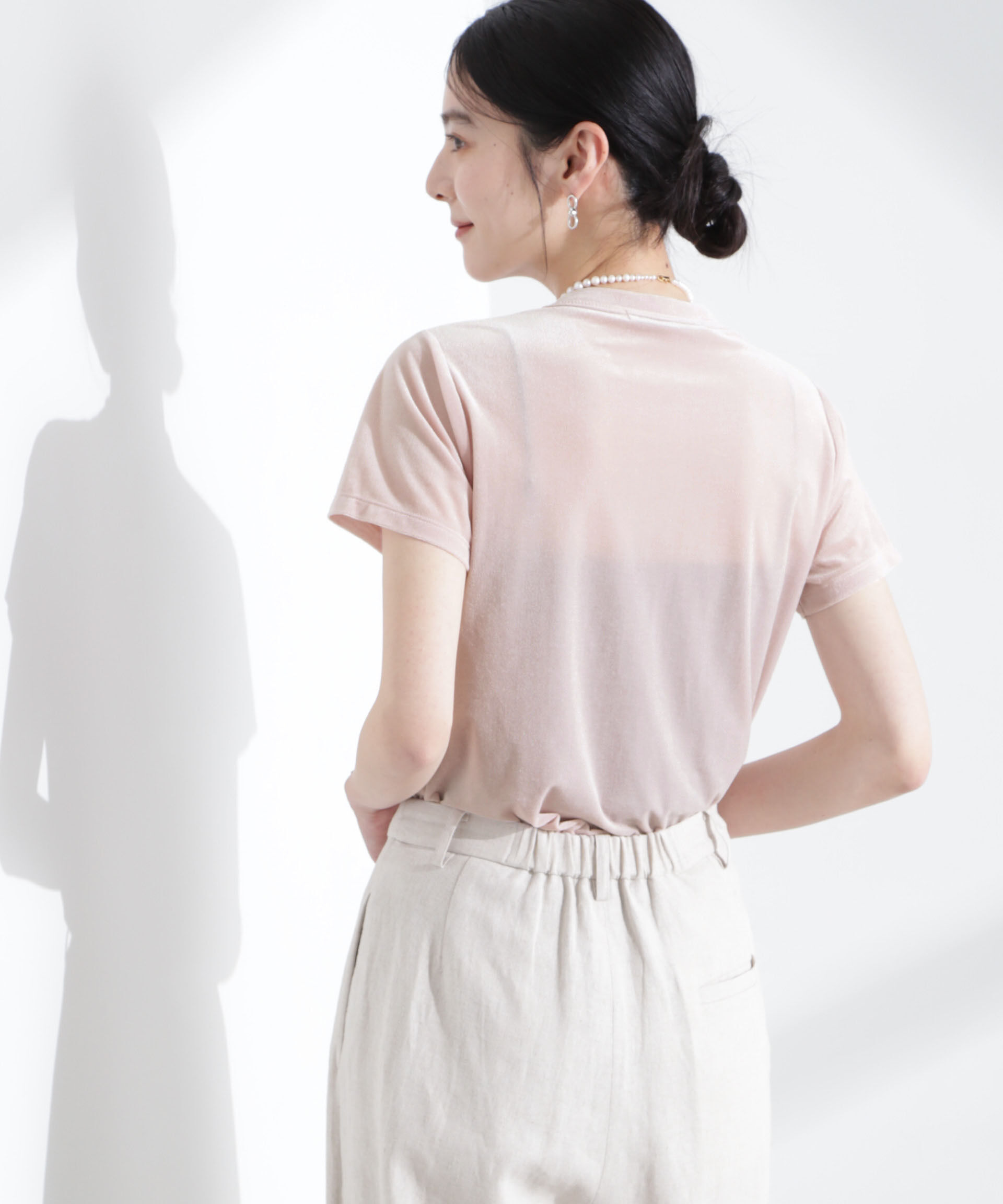 nano･universe「シアーベロアコンパクトTシャツ」|Tシャツ・カットソー|