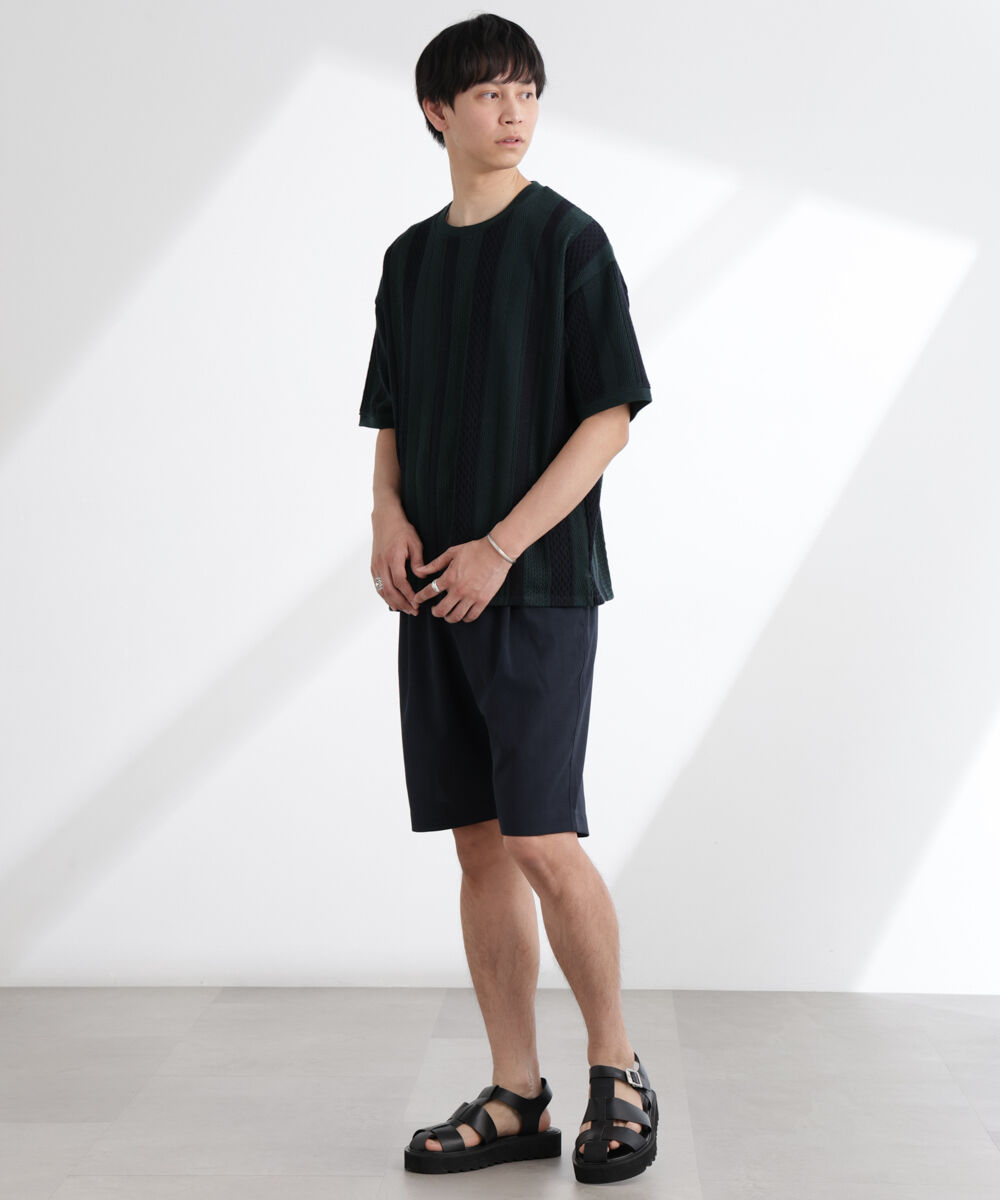 nano･universe「ストライプジャガードTシャツ 半袖」|Tシャツ・カットソー|